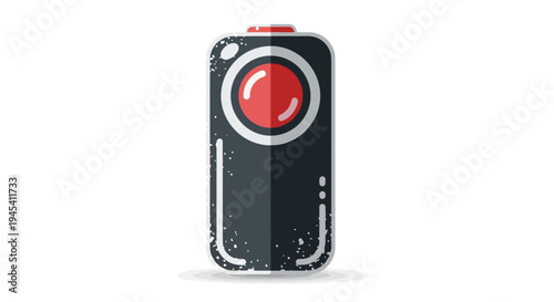 Retro camera, vintage video recorder, red button, graphic illustration