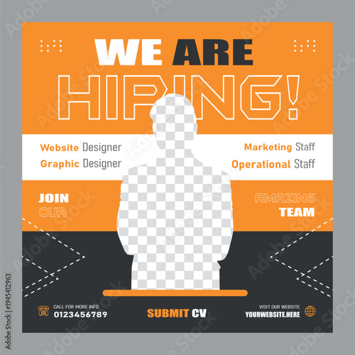 We are hiring job vacancy web banner and social media post template
