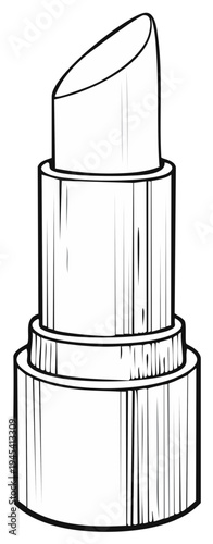 Hand Drawn Lipstick Cosmetic Product with Angled Top Beauty Essential