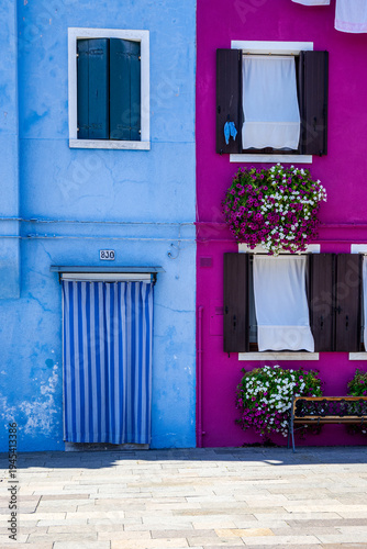 View of the island of Burano in the Venice lagoon (Italy)