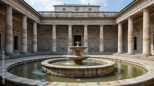 Rome, Italy. Lower peristyle fountain Augusti Palace (Domus Augustana, the end of I c. BC). The personal chambers of the Emperor
