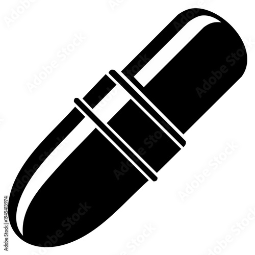 Silhouette illustration of a capsule medication representing healthcare and pharmaceutical concepts