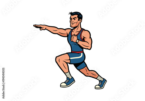 Dynamic male athlete in active pose ready for action.