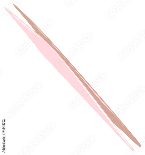Delicate pink tweezers with a minimalist style and a slanted diagonal orientation