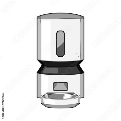 Automatic pet feeder illustrating modern technology assisting pet owners in dispensing consistent meals or water, prioritizing convenience and independent care for domestic animals