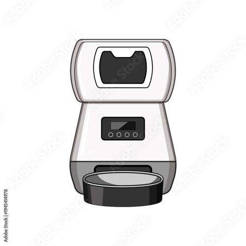 Automatic pet feeder dispensing scheduled meals for convenient, smart home pet care and consistent nutrition, modern electronic food dispenser for daily feeding routines