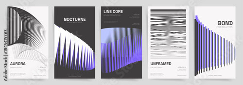 Dynamic Abstract Line Poster Collection. Modern Geometric Music Event Vector Designs Series