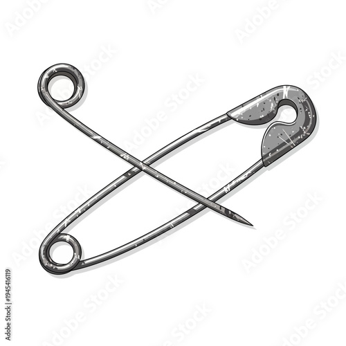 Two Crossed Safety Pins