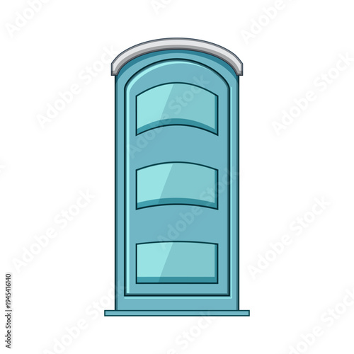 Portable toilet vector illustration representing temporary public convenience and essential hygiene for remote locations, outdoor events, or construction sites, ensuring waste management