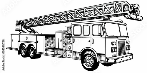Industrial Backhoe Loader Illustration - Heavy Construction Excavator Machinery Sketch