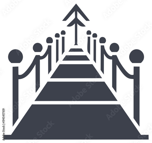 Red Carpet Event Entrance Vector Graphic Illustrating Success and Achievement