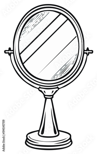 Elegant Art Deco Style Vanity Mirror Illustration