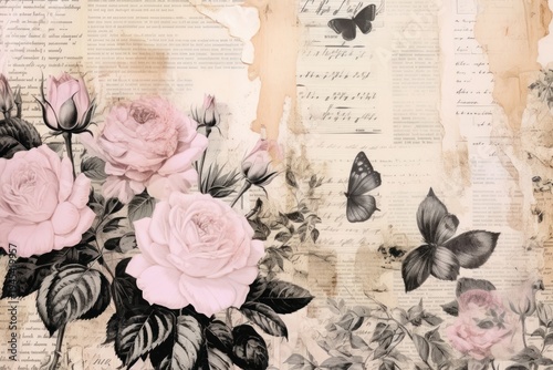 Black rose ephemera border backgrounds pattern collage.