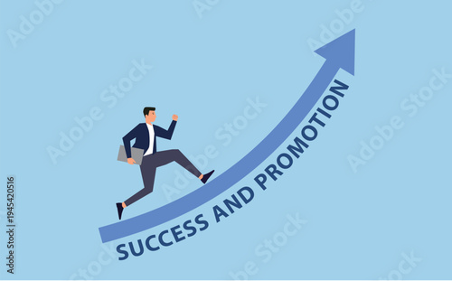 employee in success and promotion concept, vector illustration
