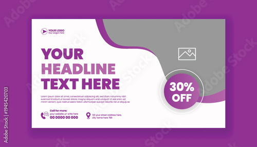 Editable corporate business banner marketing template set featuring video thumbnail design, social media cover banner layout, and website banner advertising style for digital promotion