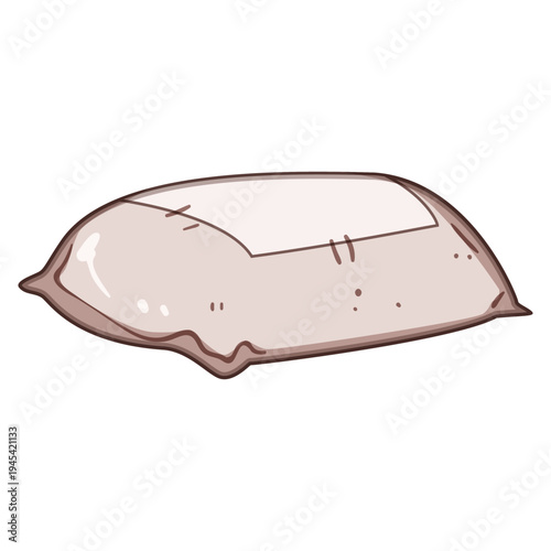 Cereal bag illustration with blank label for branding and packaging projects, isolated on white for breakfast, grain, oatmeal or dry food concepts, marketing and product design use