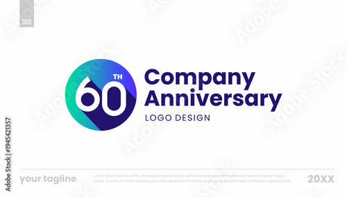 60th company anniversary circle logo mark banner template