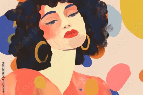 Woman memphis background art painting adult.