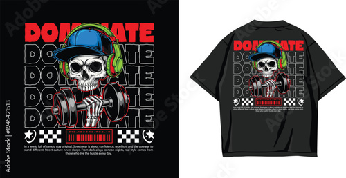 Urban Streetwear Gym T-Shirt Design with Bold Typography and Modern Fitness Street Style