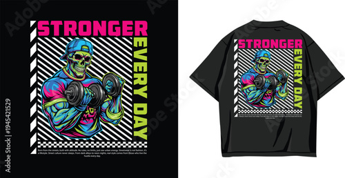 Urban Streetwear Gym T-Shirt Design with Bold Typography and Modern Fitness Street Style