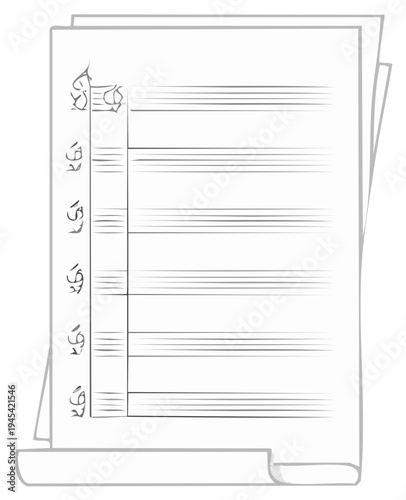 Blank Music Sheet Manuscripts for Musical Notes Composition on Layered Paper Stack
