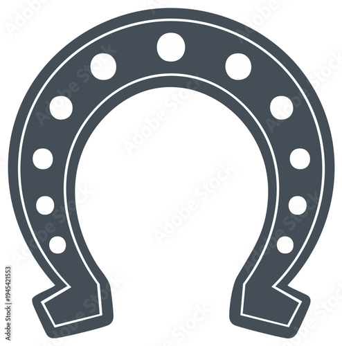 Good Luck Horseshoe Graphic with Holes, Charm for Success, Horseshoe Silhouette Design