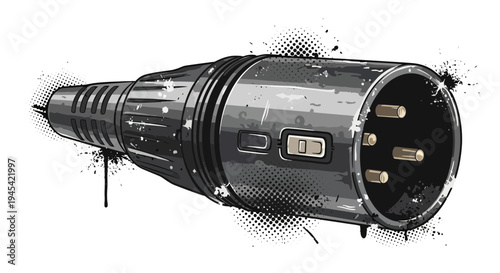XLR Connector Drawing with Splatter Effect