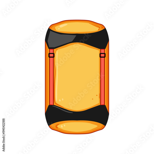 Compact orange compression bag with black and red straps storing outdoor gear for hiking and camping, portable stuff sack ideal for backpacking and travel preparation