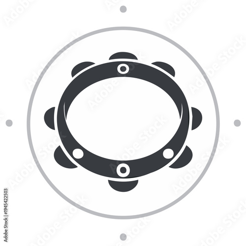 Percussion Instrument Tambourine Musical Rhythm Circle Element Icon