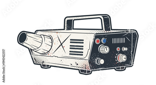 Retro fog machine illustration