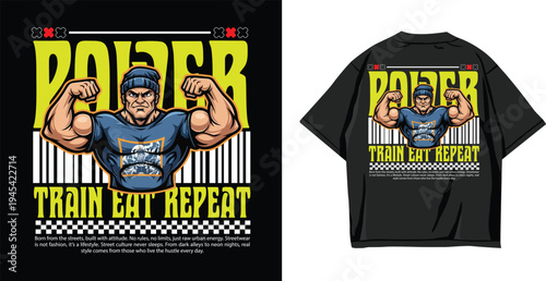 Urban Streetwear Gym T-Shirt Design with Bold Typography and Modern Fitness Street Style