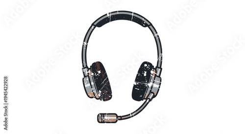 Vintage Headphones with Microphone