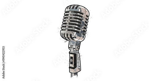 Vintage Microphone Illustration
