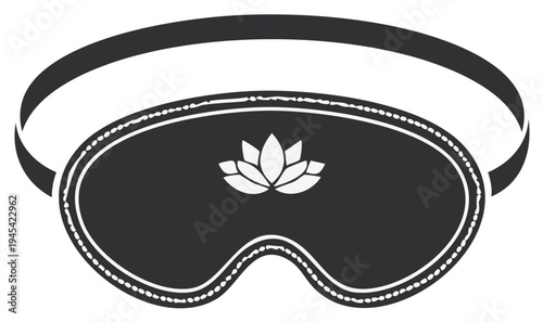 Soft sleeping eye mask with serene lotus flower icon promotes tranquility and peaceful restful dreams