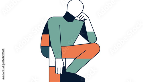 A man sitting in a thoughtful pose with his hand on chin