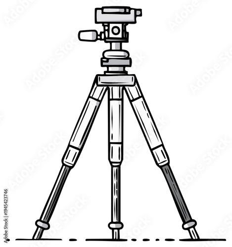 Illustrated tripod for camera use