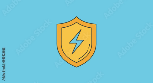 Yellow Shield with Lightning Bolt Icon.