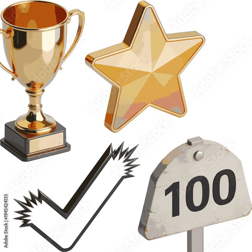 Create a realistic kinds of deferent Success target vector art with white background..