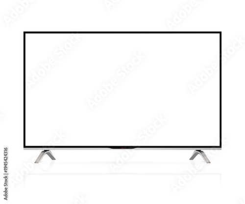 Empty screen tv mockup. Blank television screen isolated on white background