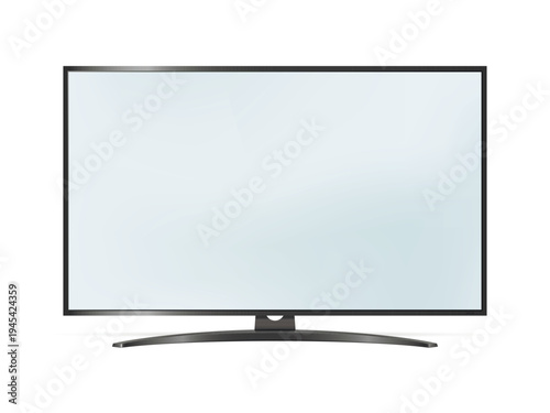 Flat screen LCD tv isolated on white background vector illustration.