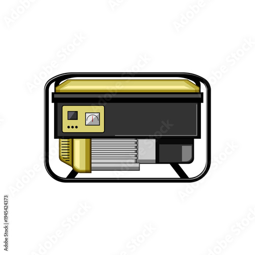 Portable electric power generator standing on a white background, supplying essential backup energy for construction sites, outdoor events, or emergency situations when grid power is unavailable