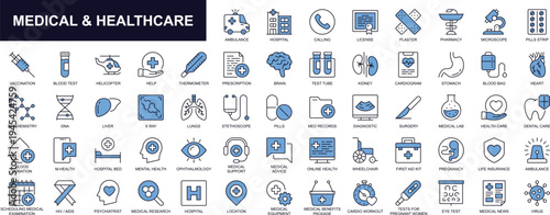 Medical & Healthcare Two-Tone Icon Set