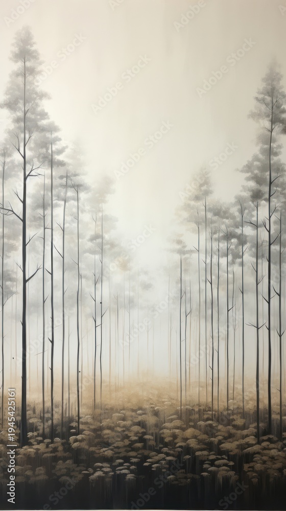 Fototapeta premium Minimal space a forest landscape outdoors nature.