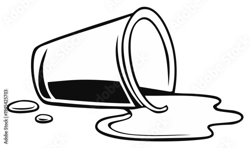 Spilled liquid cartoon illustration