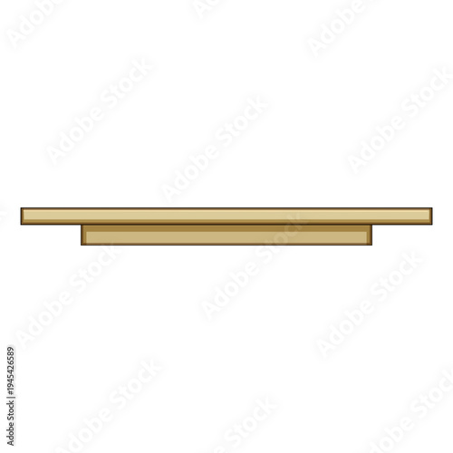 Smooth wooden floating shelf mounted on a white wall, minimalist horizontal plank ideal for modern home decor, clean display or simple storage with ample copy space