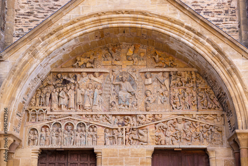 Obraz na płótnie Last Judgment tympanum, Sainte Foy Abbey Church, Conques, France
