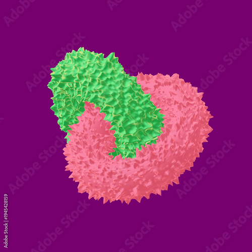 abstract rings in green and pink