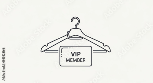 Vip membership badge on a clothing hanger exclusive access symbol luxury shopping icon premium customer sign