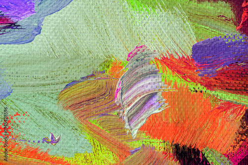 colorful background pattern of artistic brush painting bright strokes drawing on canvas surface, beautiful colors of drawing art on picture texture