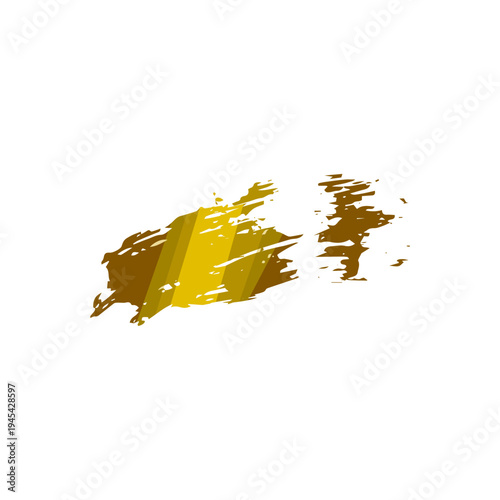 Gold metallic paint brush stroke creating a scratch effect texture, providing an abstract decorative background element for design projects, banners, and digital artworks